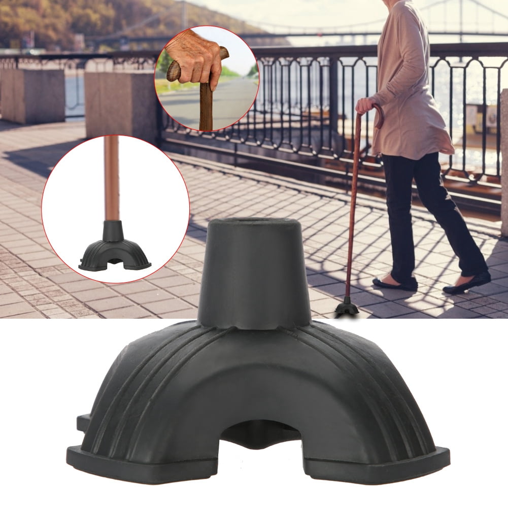 Fdit Cane Tip Self Standing Rubber Four Base Support Anti Skid Walking