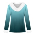 thumbnail image 4 of T-Shirt à Manches Longues pour Femmes Liquidation T-Shirt en Polyester pour Femmes T-Shirt de Noël en Peluche Col en Peluche Poignets en Peluche Dégradé T-Shirt à Manches Longues, 4 of 4
