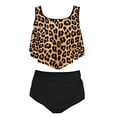 thumbnail image 3 of CKpwisy Women Two Piece Scoop Neck Bikini Crop Top Swimsuit Tops with High Waist Shorts Push Up Bathing Suit Beach Wear S-XXL, 3 of 6