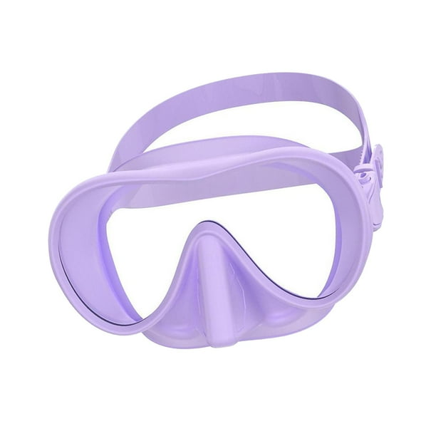 Máscara de buceo con esnórquel, gafas antivaho, gafas de natación con protector nasal, máscara de natación para exteriores, piscina, playa, viajes y Púrpura