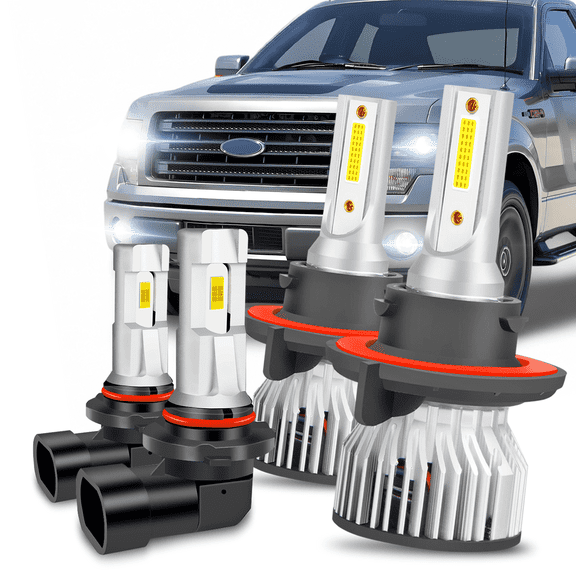 For 2009 2010 2011 2012-2014 Ford F150 6000K White LED Headlight High Low   Fog Light Bulbs 4pcs