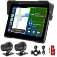 thumbnail image 1 of CarPlay portátil de 7 pulgadas para motocicleta, pantalla táctil impermeable, juego inalámbrico para coche, pantalla automática Android, navegación GPS para moto, control de voz Siri, Bluetooth dual T, 1 of 5