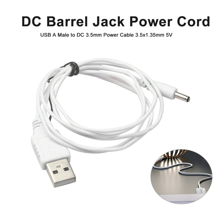 USB Port to 3.5 mm x 1.35 mm 5V DC Type M Barrel Jack Power Cable Connector  1 Meter 3 Feet Length