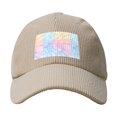 thumbnail image 4 of Baseball Cap Bent Eaves Design 6 Piece Cap Body Breathable Not Hot Plastic Cap Drag For Daily Travel Vacation Gray Tie-Dye Background Rainbow Colors_4 Beige, 4 of 8