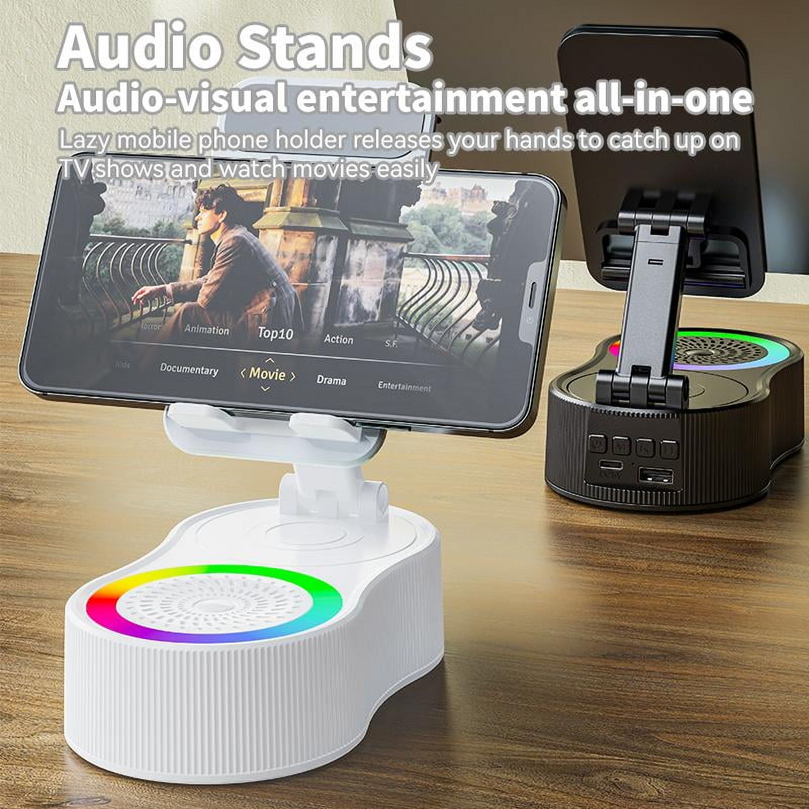 300W Portable Bluetooth Speaker With Phone Stand & 300° Fold – Colorful Ambient Light