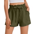 thumbnail image 6 of Shorts for Women Summer Casual High Waisted Wide Leg Drawstring Lounge Shorts Comfy 2026 Beach Vacation Clothes Green L, 6 of 7