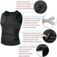 thumbnail image 7 of PRINxy Men's Sauna Waist Trainer Vest Sweat Vest with Trimmer Belt Workout Tank Top Body Shaper,Men Body Shaper Waist Trainer Double Belt,Black,L, 7 of 7