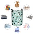 thumbnail image 4 of Balery Winter Skiing Penguin Cesta de ropa redonda con asas, impermeable, independiente, para ropa, juguetes, dormitorio y familia-Medium, 4 of 6