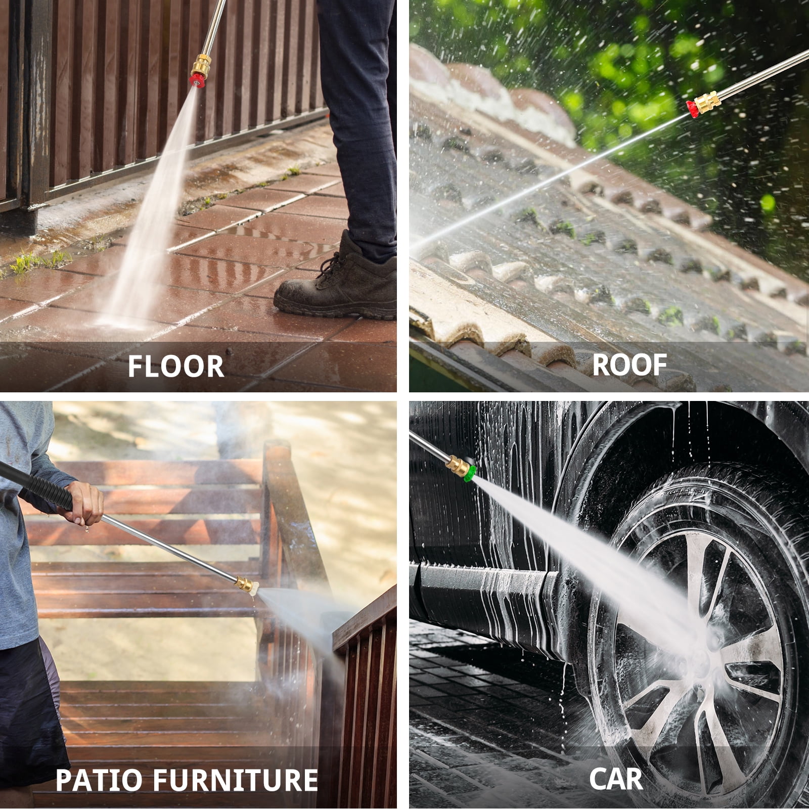 PowerSmart 3300PSI Gas Pressure Washer, 2.5GPM, 201cc Gas Power Washer, 5 Nozzle & Soap Tank, for Cars/ Home/ Work Site