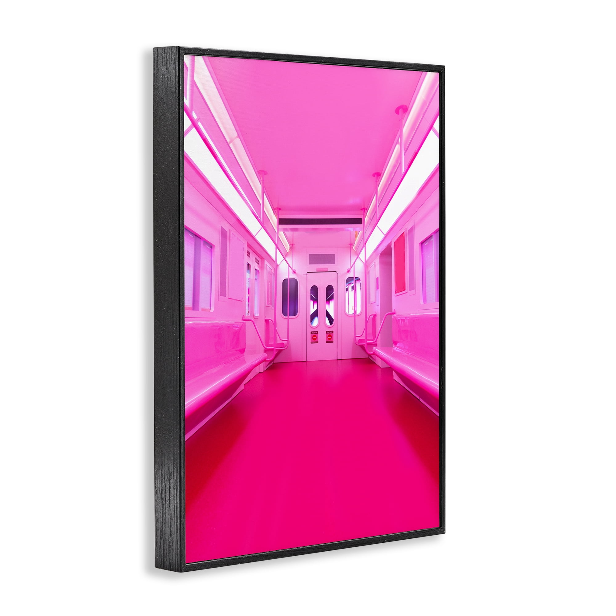 Futuristic Pink Tone Subway Black Framed Giclee Art, design by LISH Creative