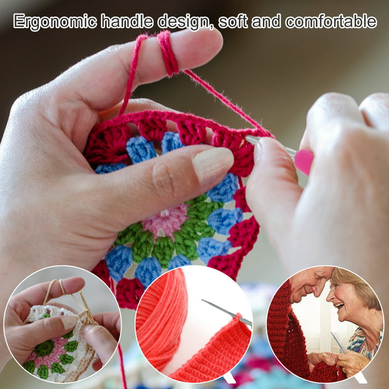 Floral Crochet Hooks Set 9 Pack. Ergonomic Crochet Hook Sets Soft