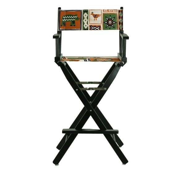 30" Director's Chair Black Frame-Congo BongoNatural