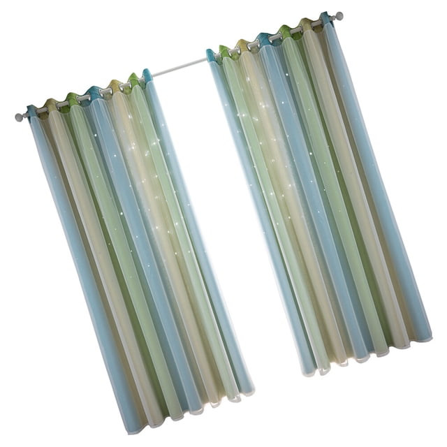 LOLIPPYY 2Pcs Elegant Green Tulle Shade Curtains for Windows Privacy Protection Living Room