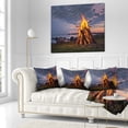 thumbnail image 2 of Designart Bonfire on Beach in Summer Night - Landscape Printed Throw Pillow - 18x18, 2 of 4