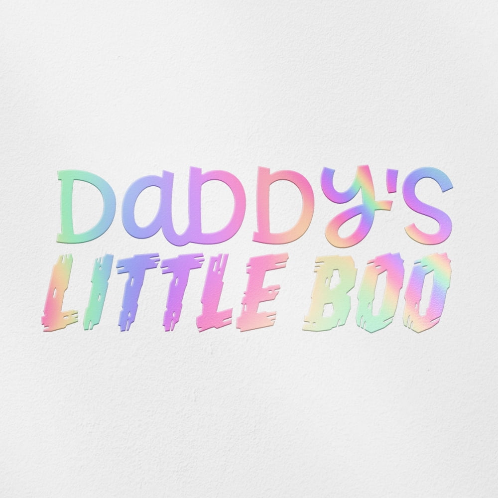 Transparent Decal Stickers Of Daddy'S Little Boo (Hologram) Premium ...