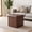 Brown_Faux Leather, variant on SOLACE FURNITURE Faux Leather Foldable Storage Ottoman, Foot Rest for Living Room, Entryway, Brown