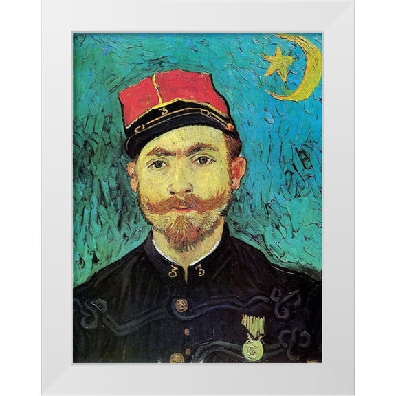 Van Gogh, Vincent 12x14 White Modern Wood Framed Museum Art Print Titled - Milliet 2nd Lt Zouaves