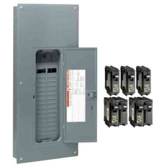 Square D by Schneider Electric HOM3060M200PQCVP Homeline 200 Amp 30-Space 60-Circuit Indoor Main Breaker Qwik-Grip Plug-On Neutral Load Center with Cover - Value Pack