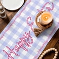 thumbnail image 3 of Happy Easter Table Runner 90 Inches, Rabbits Bows Spring Tulips Eggs Purple Plaid Bed Runner Dresser Scarves Tabletop for Indoor Outdoor Parties/Ceremony/Banquet, 13" x 90", 3 of 8