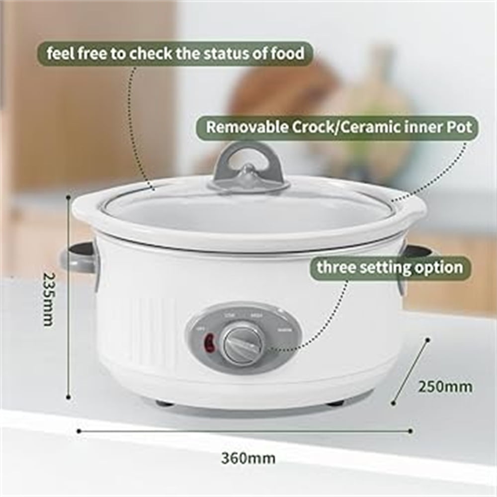 3.5 Quart Slow Cooker, White