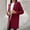 Wine, variant on Mnyycxen Women's Double Breasted Blazer Jackets Long Sleeve Notched Lapel Mid Long Jacket Solid Open Front Coats