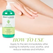 Clean + Easy Aloe Vera Gel for After Wax Care, Soothes Skin, Non-Greasy Post Waxing Treatment, 16 oz