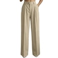 thumbnail image 2 of Ninixx Womens High Waist Pinstripe Dress Pants Straight Leg Pleated Front Trousers with Pockets for Work, 2 of 9
