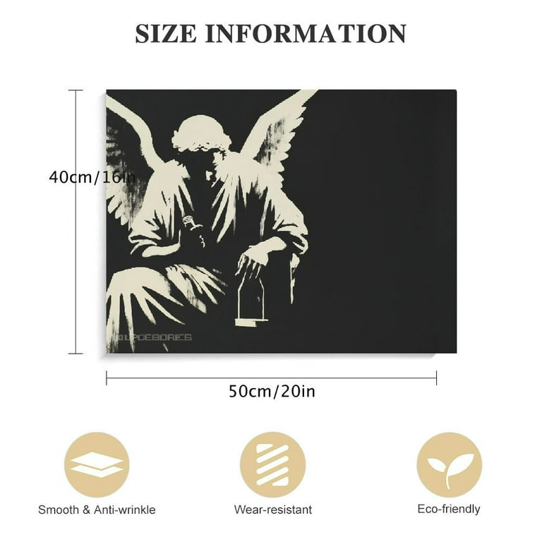 PIKWEEK Banksy Fallen Angel Graffiti Canvas Wall Art Picture PIKWEEK Banksy Fallen Angel Graffiti Canvas Wall Art Picture