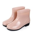 thumbnail image 5 of Women's Fashion Rain Boots Rubber Low Top Cut Short Tube Plastic Water Shoes with Non Slip Soles Warm Water Proof Rubber Boots Outdoor Work Shoes Lawn Care, 5 of 6