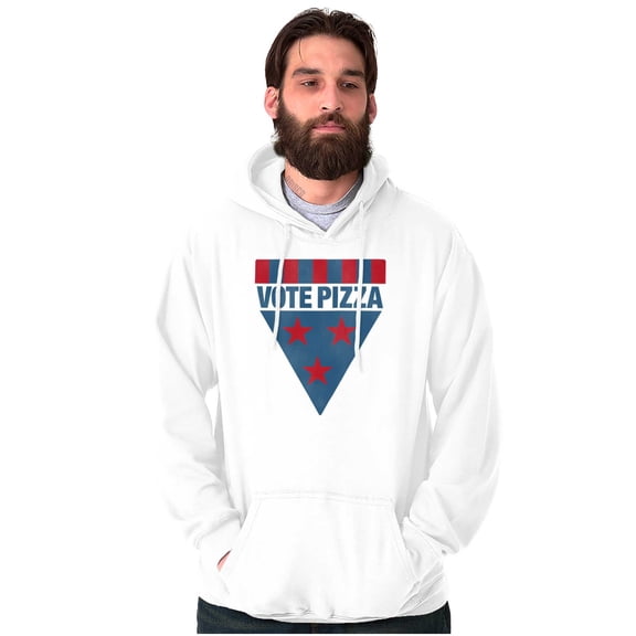 Vote Pizza Foodie USA Election Gym Unisex Plus Fleece Graphic Hoodie Brisco Brands 2X