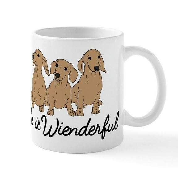 CafePress - Life Is Wienderful - 11 oz Ceramic Mug - Novelty Coffee Tea Cup