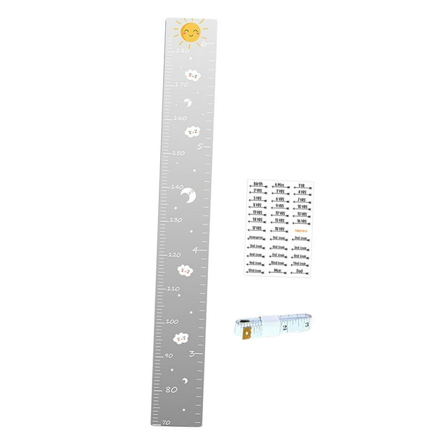 Espejo con tabla de crecimiento para niños, decoración de pared para dormitorio, 47,2x5,9 pulgadas, espejo de medición de altura multiusos, empalme Estilo C