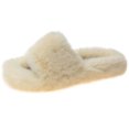 thumbnail image 1 of Woman House Sandals Fuzzy Non-skid Thick Open Toe Slides Cross Band Slippers, 1 of 10