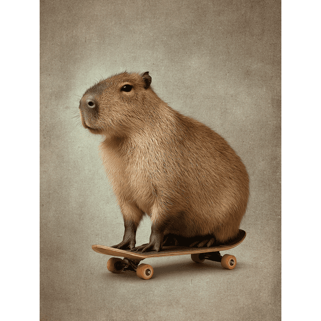 Qisvanset Toile Murale de Planche à Roulettes Capybara 15,75 X 11,81 Pouces