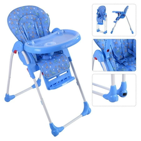 Adjule Baby High Chair Infant Toddler Feeding Booster Seat Adjule Baby High Chair Infant Toddler Feeding Booster Seat Folding Blue
