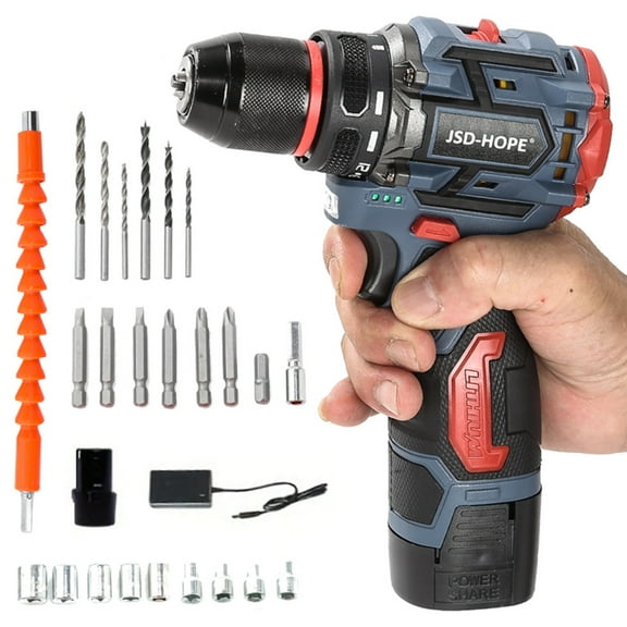 Brushless Cordless Drill/Driver with Impact Function, Multi-Purpose Lithium-ion Electric Tool for Home Use