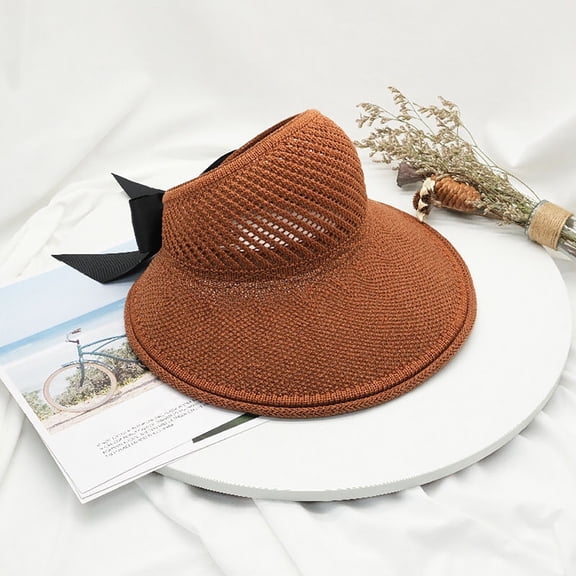 TRUBKH womens sun hat Elastic Sports Hat summer hats for women Sun Hats beach hat Sports Sun Visor for Men Women Adjustable Fit Sun Protection Beach Sun Visor Sports Sun Visor Brown One Size