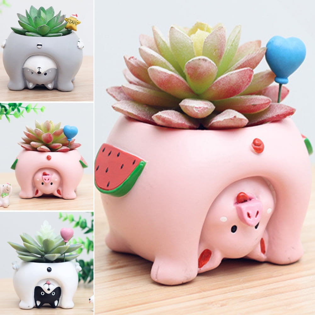Cute Animal Succulent Cactus Resin Flower Pots Mini Planter for Indoor Office