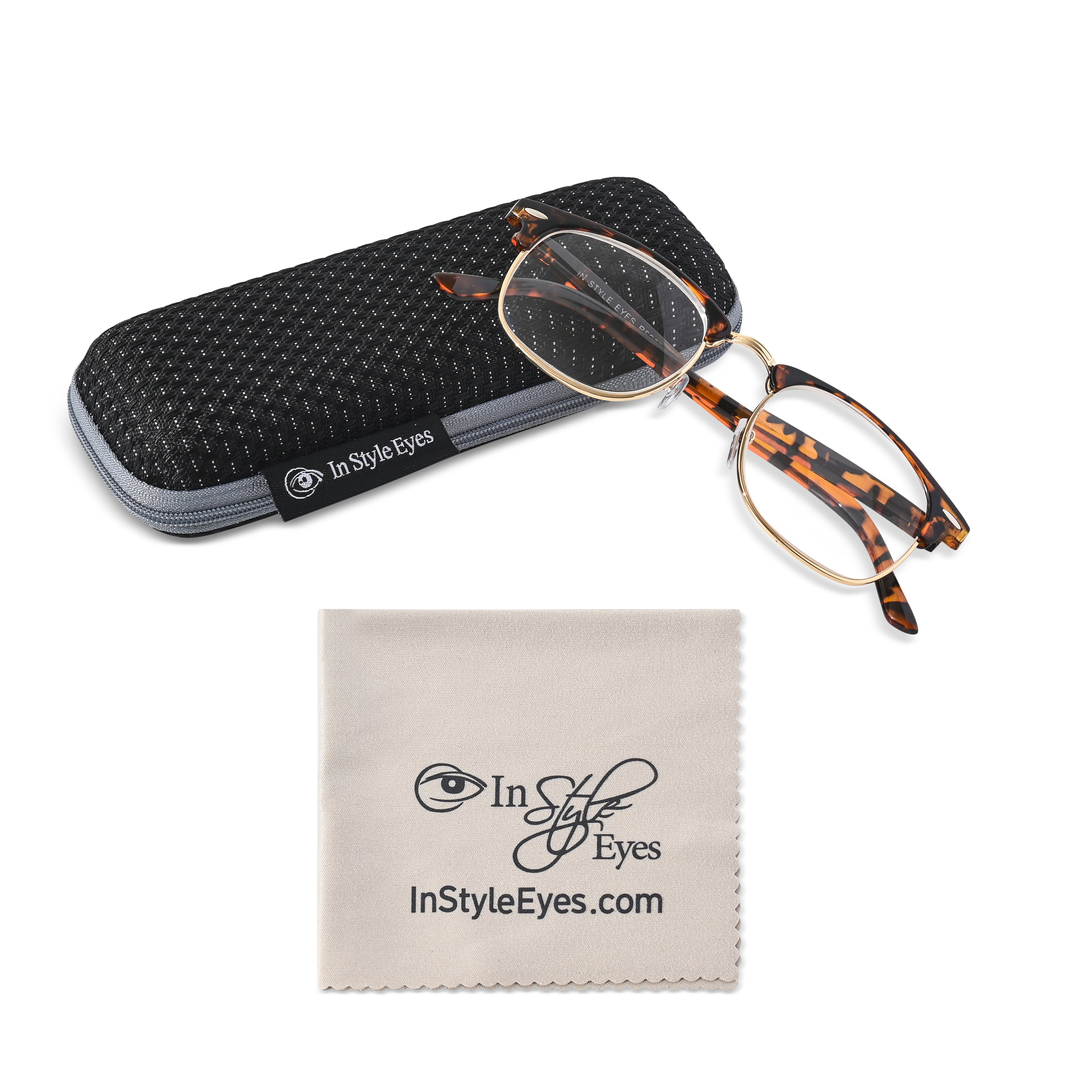 In Style Eyes Sellecks Unisex High Magnification Retro Reading Glasses, Classic Browline Style, Tortoise, 7.0x