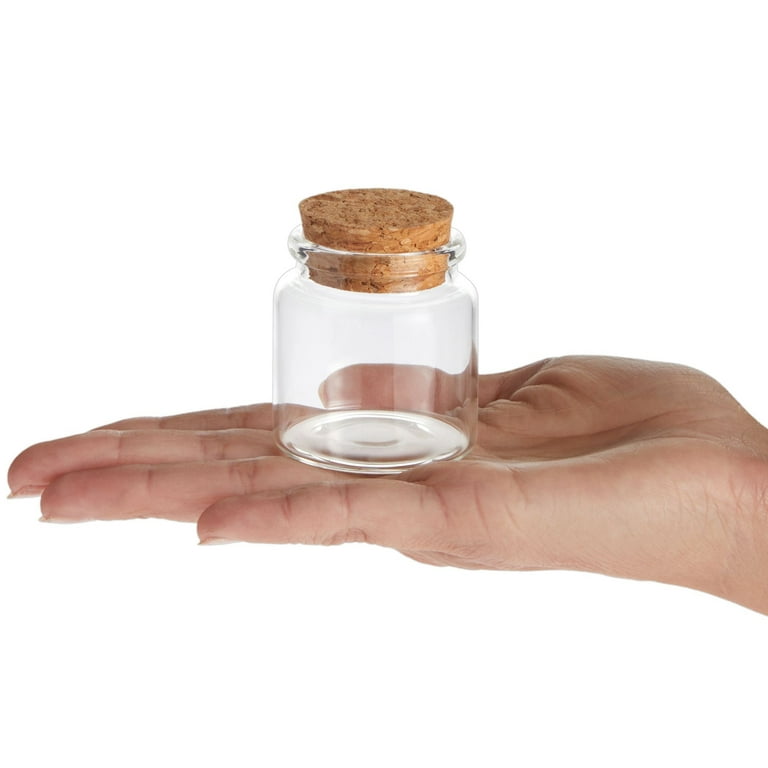 12 Pack 50ml Small Glass Bottles with Cork Stopper, Mini Jars With