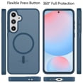 thumbnail image 2 of Galaxy S24 FE 5G Case,Magnetic Phone Case with MagSafe for Samsung Galaxy S24 FE 6.7",Takfox [Frosted] Shockproof Case Matte Hard Plastic & Silicone Rubber Full Body Bumper Protection Cover,Blue, 2 of 9