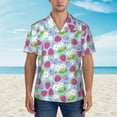 thumbnail image 4 of Haiem Strawberry And Flowers Printed Hawaiian Shirt for Men - Men’s Casual Beach Summer Shirts - Stretch Fabric with Modern Fit-Small, 4 of 9