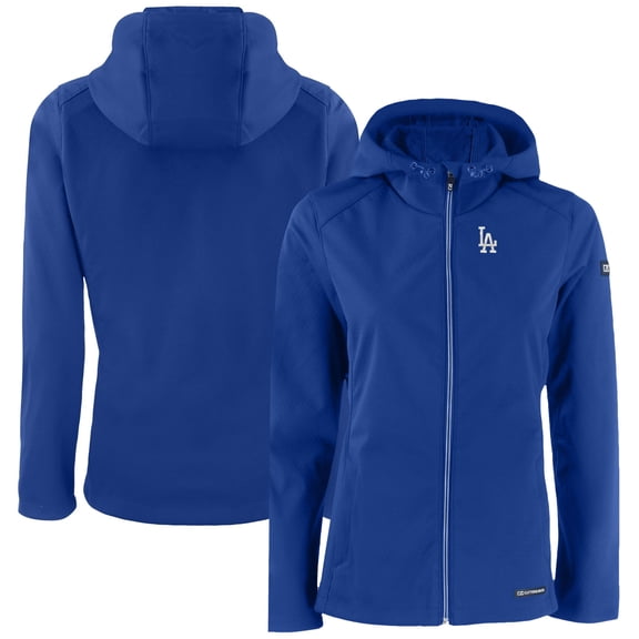 Women's Cutter & Buck Royal Los Angeles Dodgers Evoke Eco Softshell Recycled Full-Zip Jacket