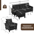thumbnail image 7 of Soscana Sectional Sofa Set with Storage Ottoman and Accent Chair,Living Room 3 Seat L Shaped Couch and Single Chair Armchair,Living Room Furniture Set for Home Apartment Office Studio, 7 of 7