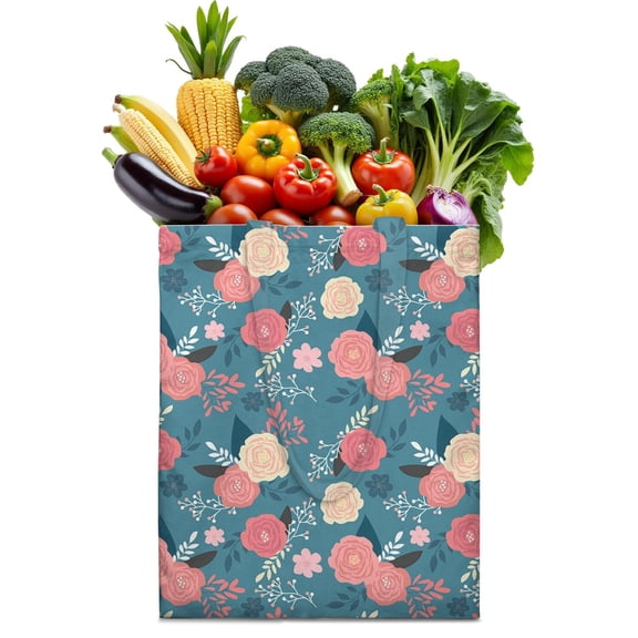 Colorful Floral Reusable Shopping Bag - Eco-Friendly & Durable Grocery Tote