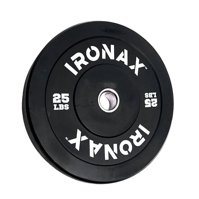 Ironax 25 lb Olympic Bumper Plate 2 Inch Low Bounce Rubber Home Gym