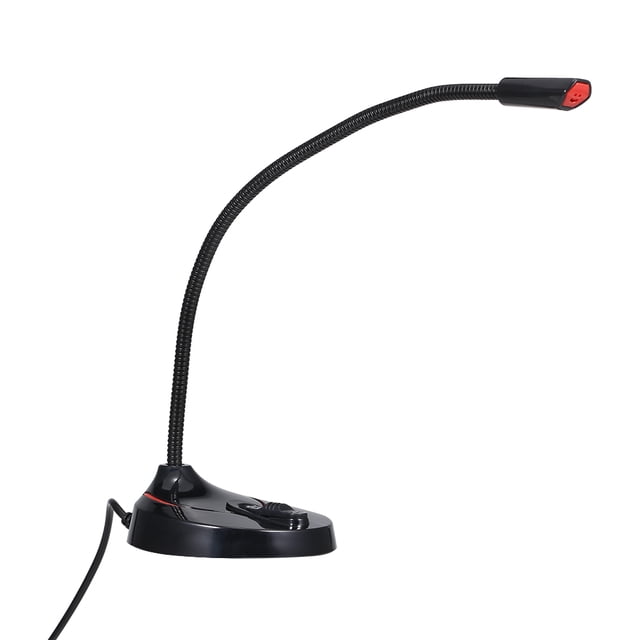 Omnidirectional USB Microphone with 360° Sound Pickup - Adjustable Metal Hose, Stable Desktop Base, One-Key Mute Switch, Plug & Play for PC/Laptop - Ideal for Gaming, Live Streaming, Video Calls,