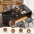 thumbnail image 6 of Hawsaiy 5 Piece Dining Table Set for 4, 63" Faux Marble Dining Table with LED Lights & Storage Cabinet, Kitchen Table and 4 PU Leather Upholstered Dining Chairs, Black, 6 of 10