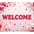 thumbnail image 4 of Welcome Decorative Banner with Roses and Hearts for Parties Events Celebrations Wedding Backdrop Party Decoration and Indoor Photography Background, 4 of 4