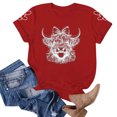 thumbnail image 2 of Trendfront Womens Summer Crew Neck Short Sleeve Tops Cute Cow Animal Pattern Print Tees Casual Holiday Vacation Wear T-Shirts, 2 of 3
